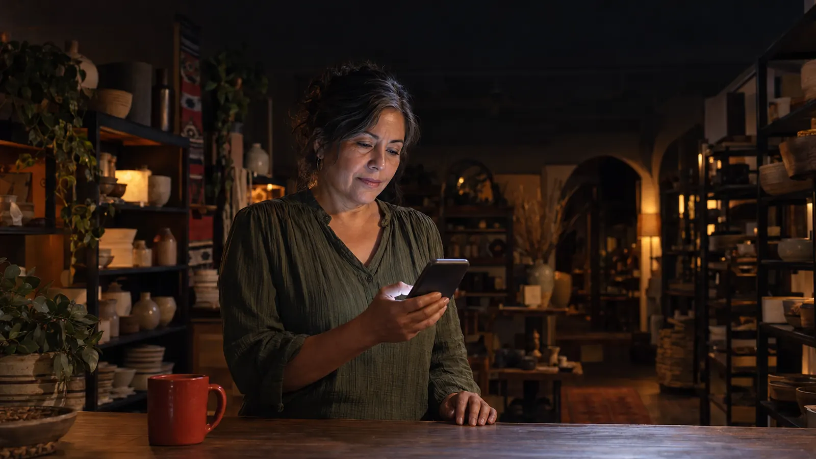 An SEO specialist going over search results with a business owner